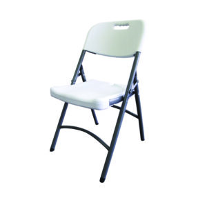 Silla plegable blanca polietileno
