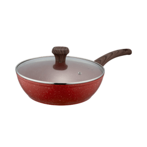 Sartén de mármol con tapa 26cm rojo